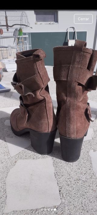 Bota tipo Botín Zara Talla 41 Mujer Marrón