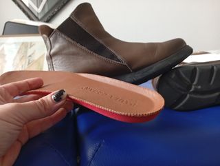 Botines de piel marrón T39