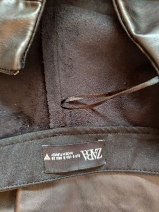 Falda pantalón efecto cuero Zara