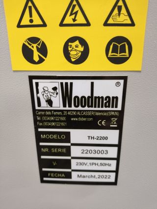 Taladro Horizontal Woodman de Palancas TH 2200