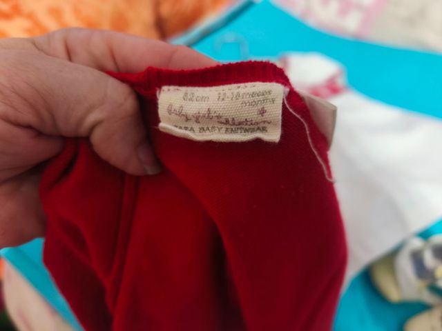 Conjunto Vestido Bebé Blanco y Rojo