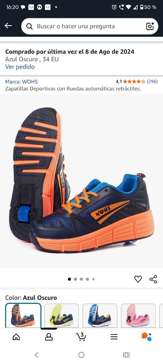 Zapatillas WOHS con Ruedas Retráctiles Azul Oscuro