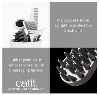 Catit Set Spazzole Gatti Pelo Corto Pettine