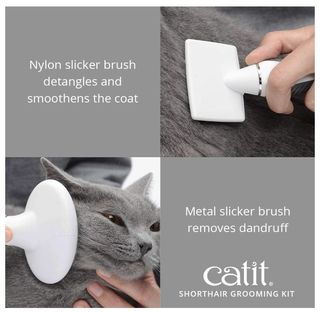 Catit Set Spazzole Gatti Pelo Corto Pettine