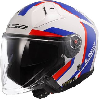 Casco Jet LS2 OF603 Blanco/Azul/Rojo