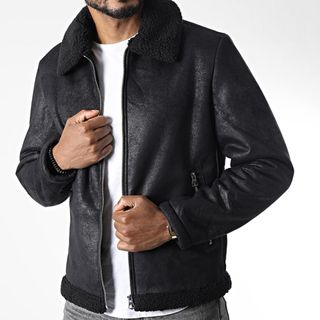 Chaqueta aviador con cuello de borrego