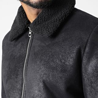 Chaqueta aviador con cuello de borrego