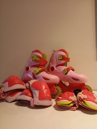 Patines rosas con protecciones