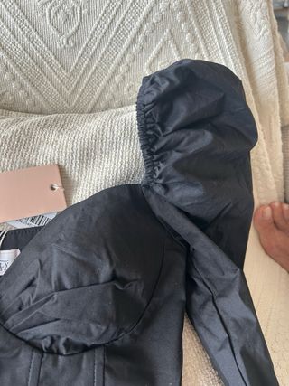 Oh Polly camicetta corsetto nero manica lunga