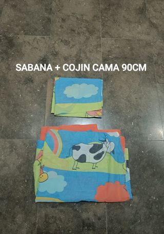 Sábana y cojín para cama de 90cm
