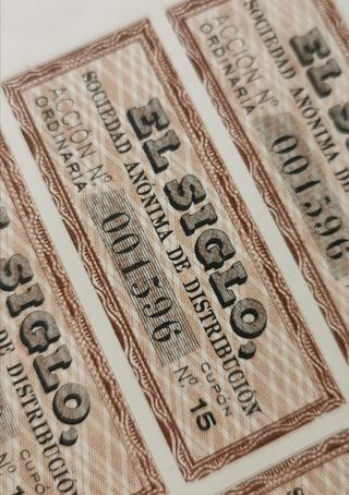 1942 Barcelona Lote Cupones Acción Bolsa EL SIGLO