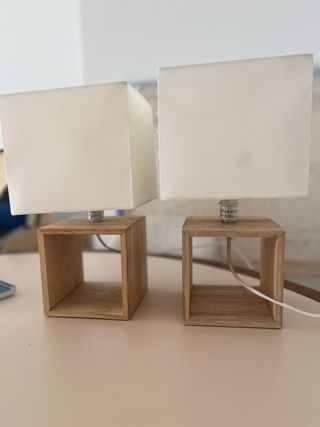 Set Lámparas Mesa Casa Viva Madera 