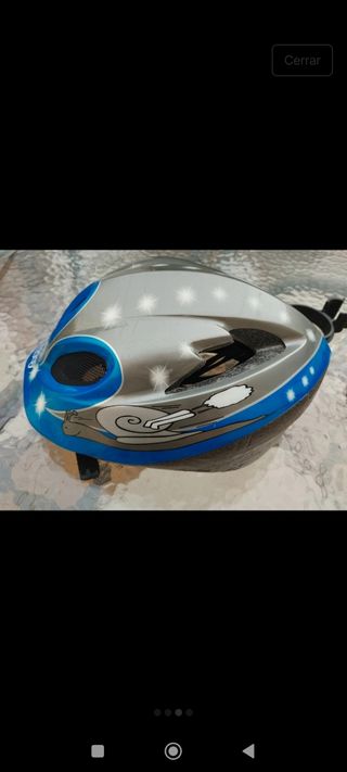 Casco bici niño azul y gris