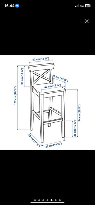 Sillas Altas Ingolf Ikea Madera Marrón