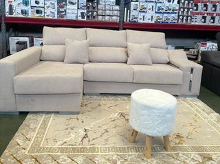 Sofá modular beige de tela