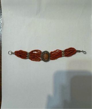 Bracciale 12 fili perline corallo