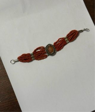 Bracciale 12 fili perline corallo