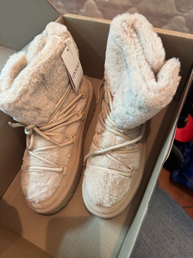 Snow Boots Botas De Oysho Esquí Oysho Botas MontaÃ±a Botas Beige