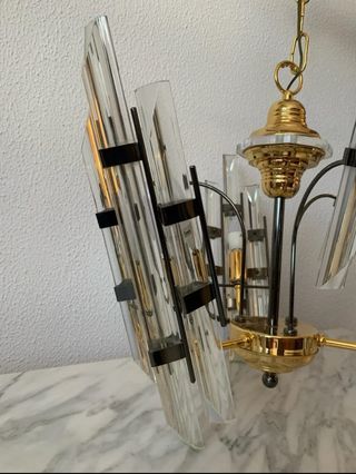 Lámpara 
 de cristal y metal