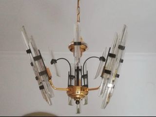 Lámpara 
 de cristal y metal