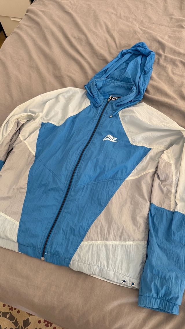 Cortavientos Retro Nike Azul y Gris