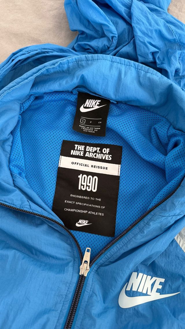 Cortavientos Retro Nike Azul y Gris