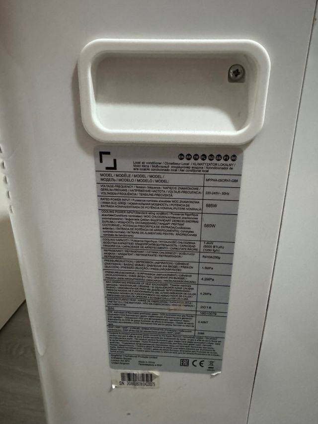 Enfriador de aire blanco poco usado