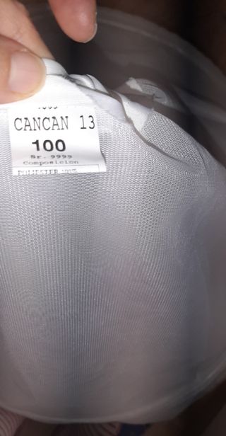 Cavo o can-can in tessuto bianco con cordoncino