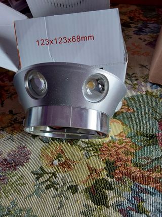 Lampada LED Argento Vetro Metallo