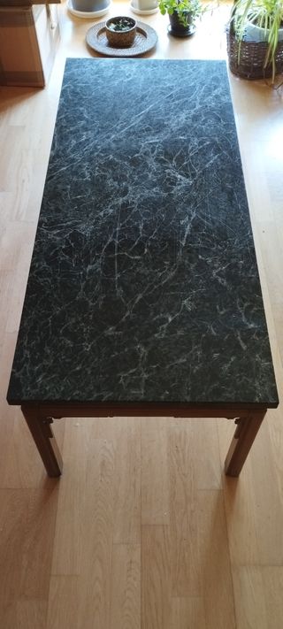 Mesa baja mármol y madera