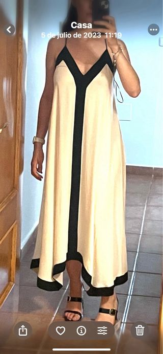 Vestido Massimo Dutti blanco y negro
