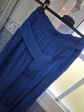 Conjunto falda y blusa azul Talla L