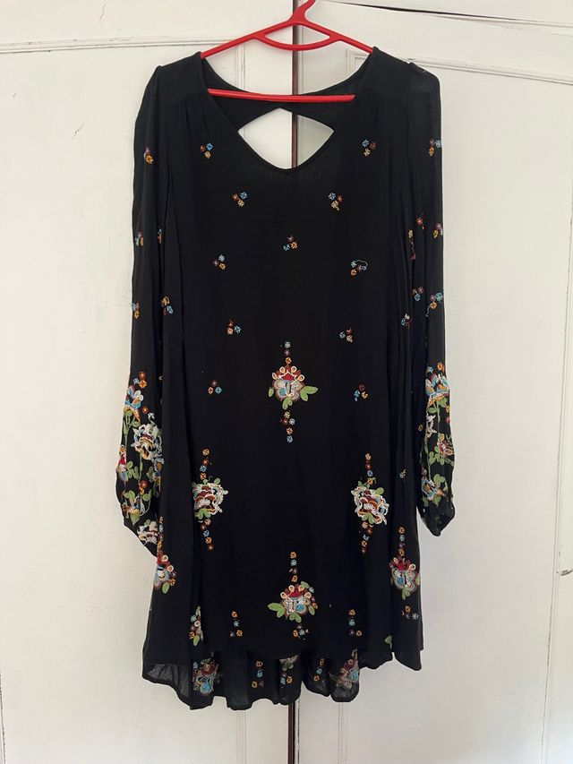 Vestido Free People Negro Manga Larga
