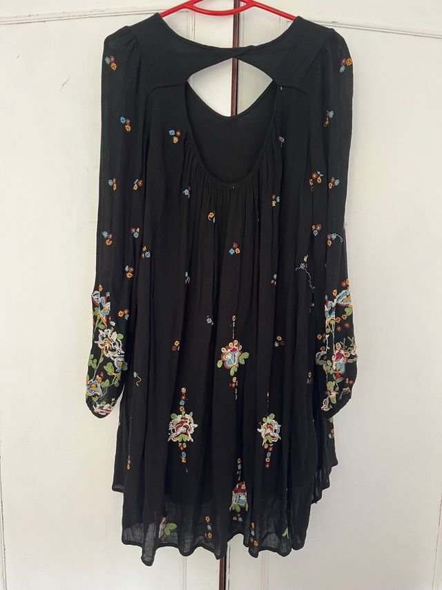 Vestido Free People Negro Manga Larga