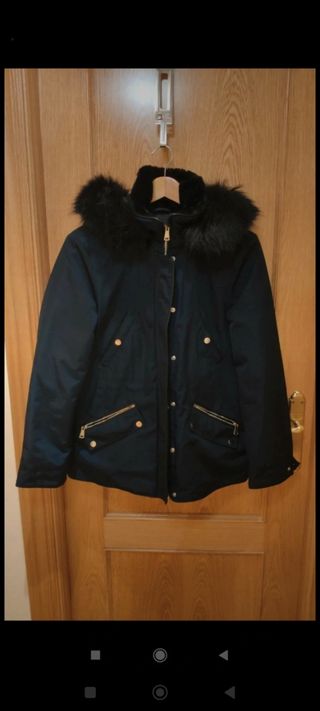 Cazadora Zara Azul marino con Capucha