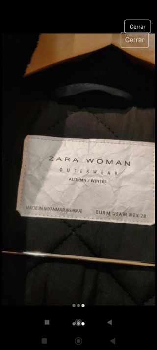 Cazadora Zara Azul marino con Capucha