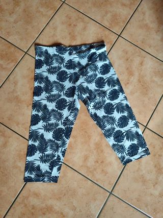 Pantaloni pinocchietti 12/13 anni fantasia foglie