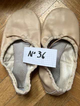 4 pares zapatillas ballet piel y tela