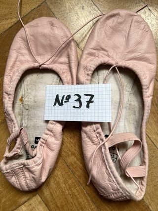 4 pares zapatillas ballet piel y tela