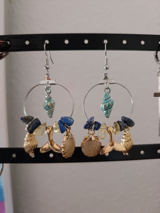 Pendientes océano artesanales
