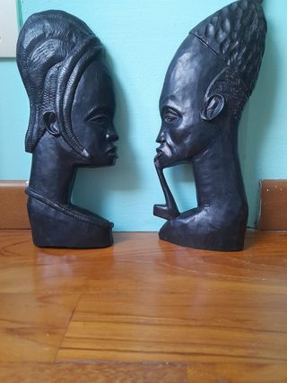 Coppia maschere etniche ebano