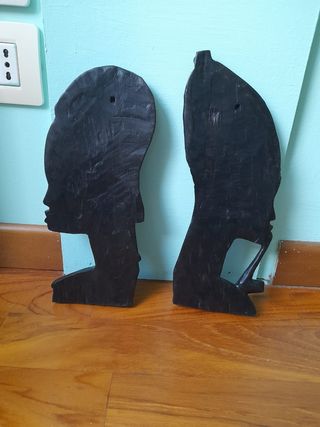 Coppia maschere etniche ebano