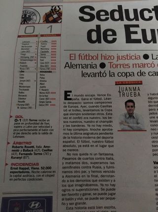 Periodico de España campeón de eurocopa 2008
