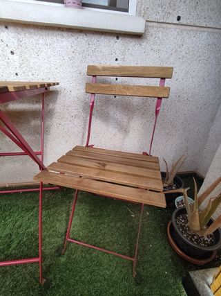 Conjunto Mesa y Sillas Balcón Madera