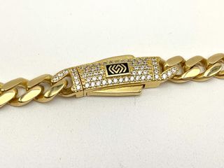 cadena oro 18k con circonita 23cm