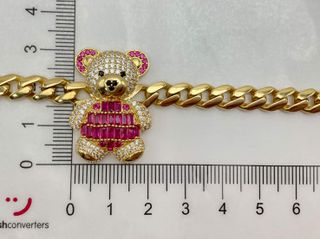 cadena oro 18k con circonita 23cm