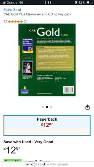 CAE Gold Plus Exam Maximiser audio CD