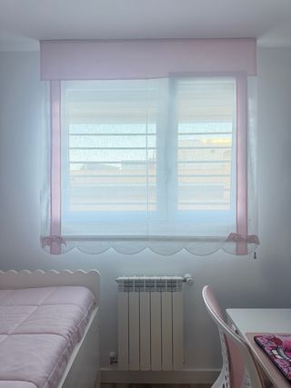 Juego de estor, edredón y cojines rosa