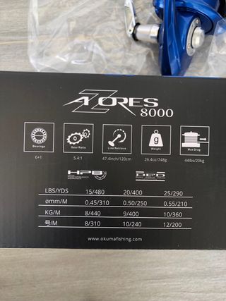Carrete Okuma Azores 8000