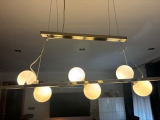 Lámpara Salón 6 Luces Esfera Cristal